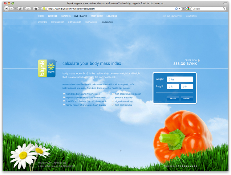 Blynk Organic - Healthy - Calculator