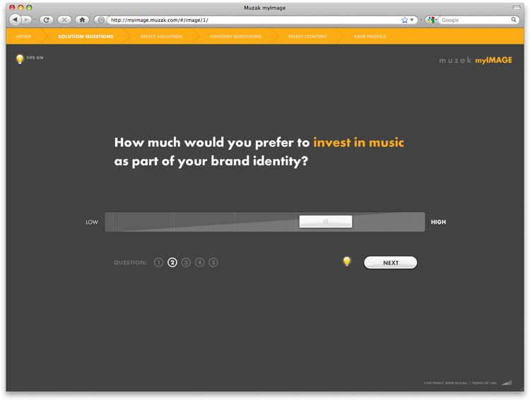 Muzak myImage - Solution Questions