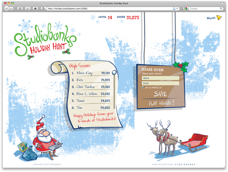 Studiobanks Holiday Hunt - Scores